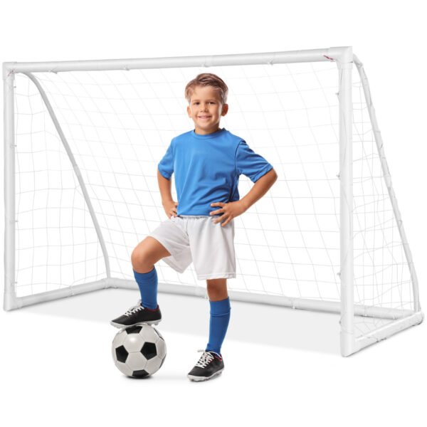 Trave de futebol portátil infantil de 1,8 m x 1,2 m para quintal e treinamento.