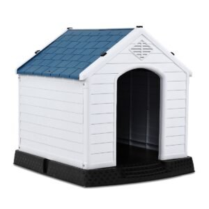 Casinha de cachorro com piso elevado e dispositivo de fixação - 77x85x83cm