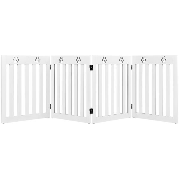 Portão dobrável para animais de estimação com 4 painéis - Branco