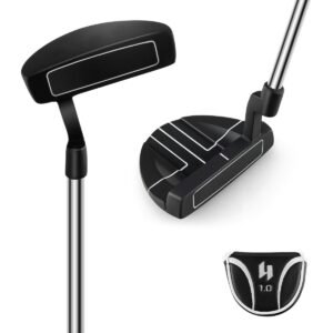 Taco de golfe com capa protetora, 35 polegadas, estilo mallet, para destros.