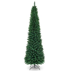 Árvore de Natal artificial fina de PVC - 9'