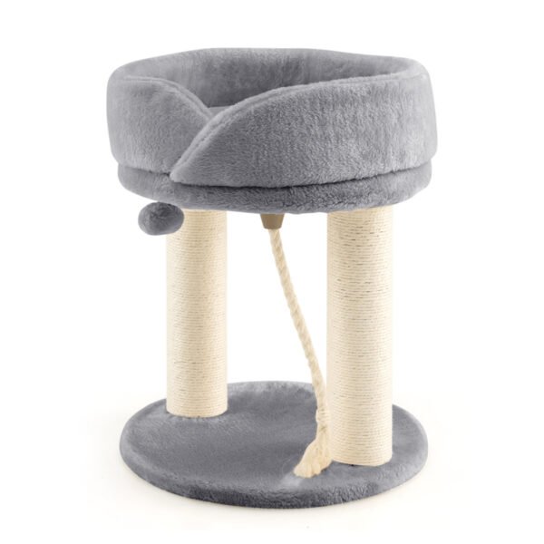 Árvore para Gatos 4 em 1 com Poleiro Macio no Topo e Base Acolchoada - Cinza