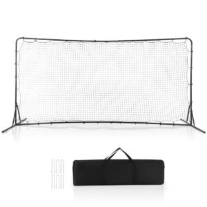Rede de rebote de futebol de 375 cm x 185 cm com bolsa de transporte - branca