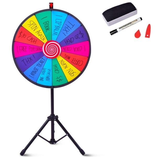 Roda da Fortuna giratória com 14 espaços para jogos/festas