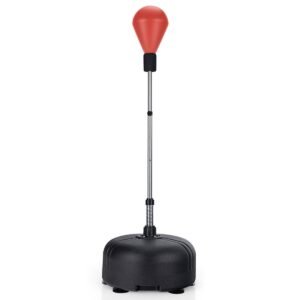 Saco de pancada ajustável e independente com luvas de boxe - Vermelho