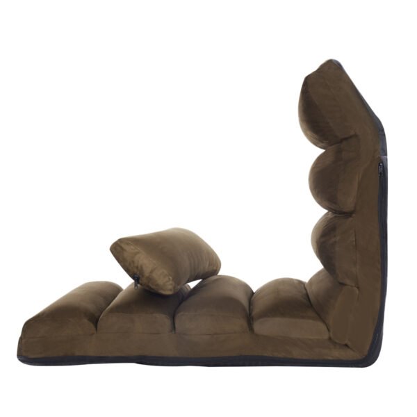 Sofá-cama dobrável e elegante com travesseiro - cor café