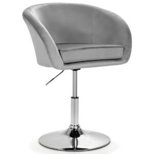 Banqueta de bar moderna em veludo com altura ajustável e giro de 360 ​​graus.