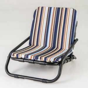 Conjunto de 2 cadeiras de praia com almofadas, cadeiras de camping dobráveis, algodão de secagem rápida