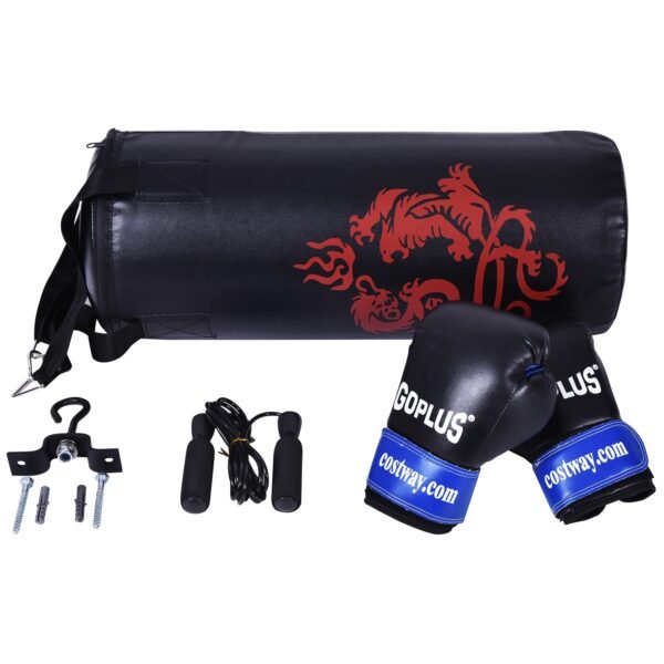 Conjunto de luvas de boxe e corda de pular infantil de 60 cm