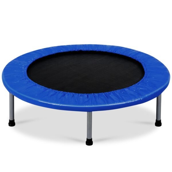 Mini trampolim dobrável de 38 polegadas, portátil, para lazer e exercícios - Azul