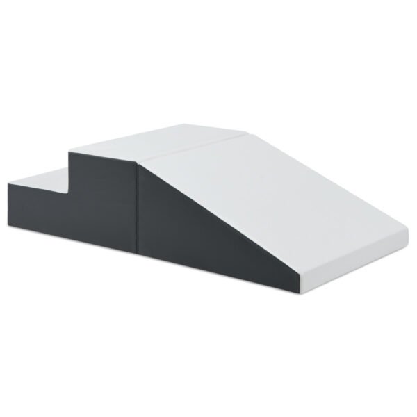 Conjunto de 2 peças de escorregador de espuma macia para crianças pequenas brincarem em ambientes internos - Branco