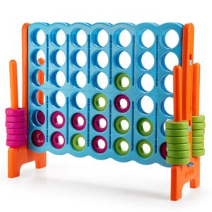 Jogo Gigante Connect 4 em Linha com 42 Anéis Jumbo para Jardim e Praia - Laranja