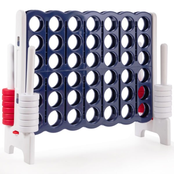 Jogo Gigante Connect 4 em Linha com 42 Anéis Jumbo para Jardim e Praia - Branco