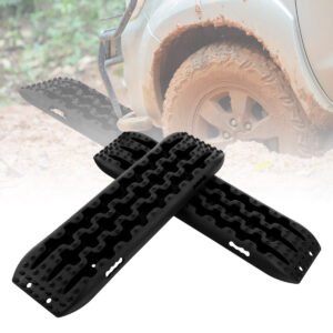 Conjunto de 2 placas de tração para areia, para uso off-road, com pneus em areia/lama/neve, dimensões 107 x 31 x 7 cm, cor preta.