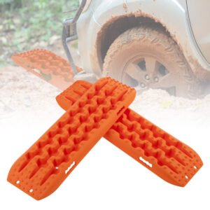 Conjunto de 2 placas de tração para areia, para uso off-road, ideal para areia, lama e neve. Dimensões: 107 x 31 x 7 cm. Cor: laranja.