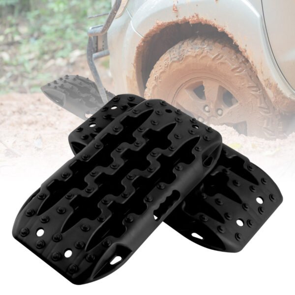 Conjunto de 2 placas de apoio para partida em areia, para uso off-road, com pneus de 10 toneladas, na cor preta.