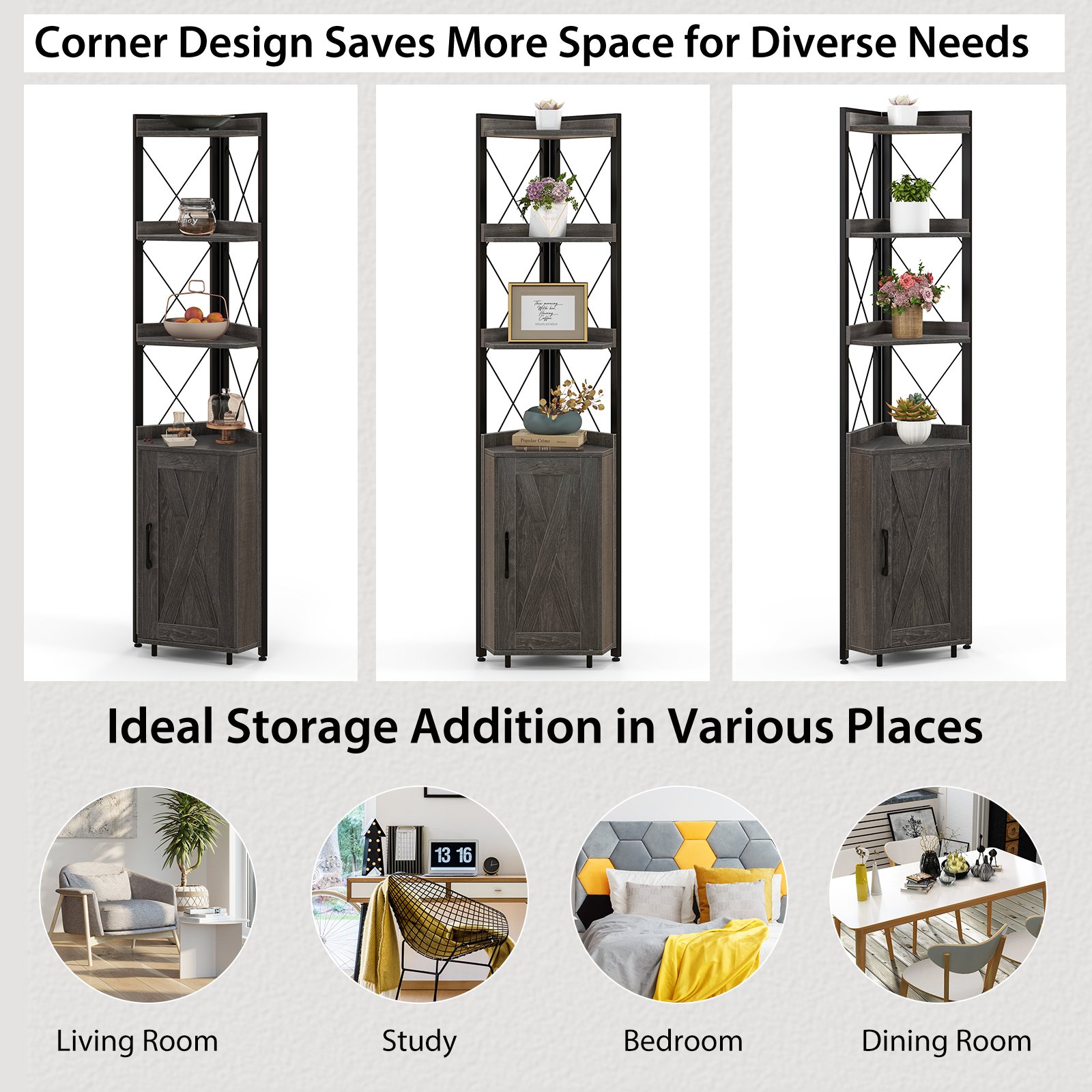 Organizador de brinquedos de madeira para crianças com 5 compartimentos e gavetas - Image 3