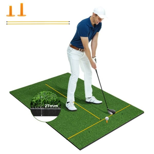 Tapete de treino de relva artificial de 1,5 x 0,9 m para uso interno e externo - 27 mm
