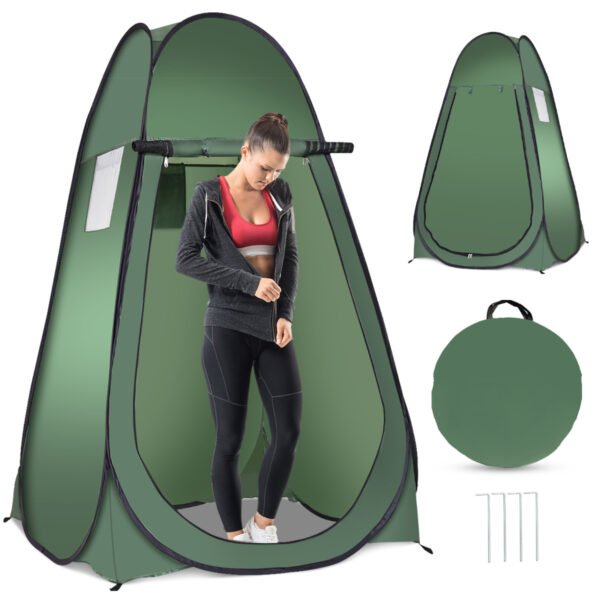 Tenda de ducha de praia, tenda para troca de roupa, tenda sanitária, tenda lateral, tenda grande, cabana, dobrável - verde