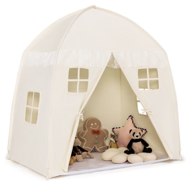 Tenda infantil grande e portátil para uso interno e externo, com bolsa de armazenamento - Branca