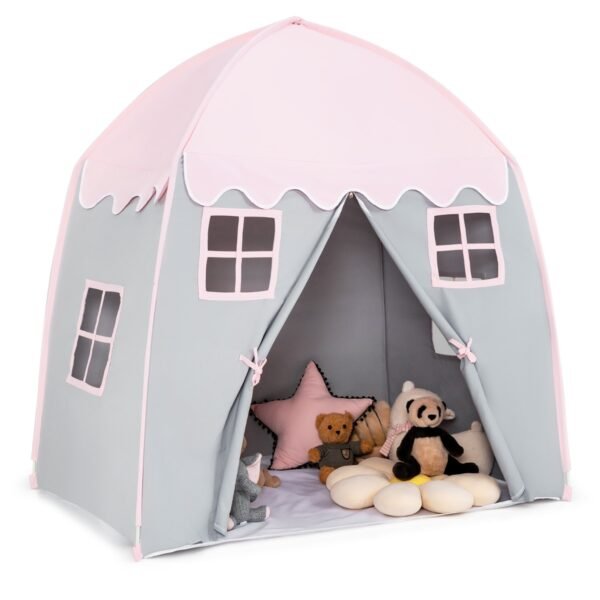 Tenda infantil grande e portátil para uso interno e externo, com bolsa de armazenamento - Rosa