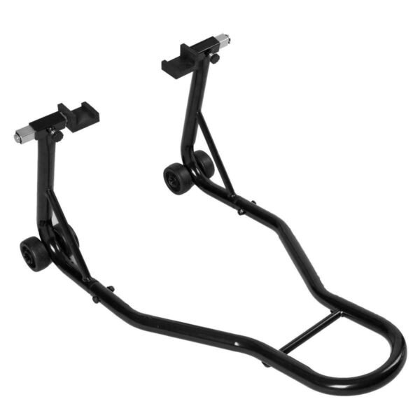 Suporte traseiro para reparo de motocicletas. Suporte profissional para motocicletas com fixação traseira em borracha.