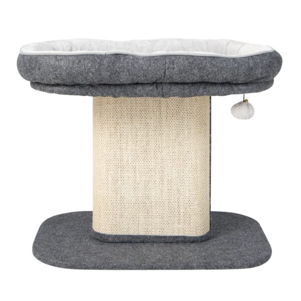 Árvore para gatos moderna para gatinhos com poleiro grande e macio para ambientes internos, cor cinza.