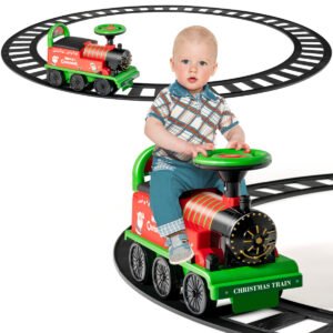 Trem elétrico infantil com trilhos