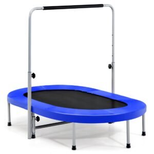 Mini trampolim dobrável para 2 pessoas, ideal para atividades físicas infantis - Azul