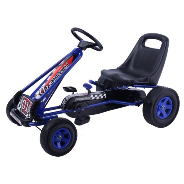 Bicicleta infantil de 4 rodas com pedal, kart, brinquedo para brincar ao ar livre - Azul