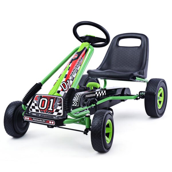 Bicicleta infantil de 4 rodas com pedal, kart, brinquedo para brincar ao ar livre - Verde