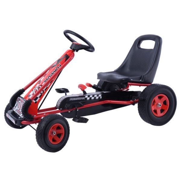 Bicicleta infantil de 4 rodas com pedal, kart, brinquedo para brincar ao ar livre - Vermelha