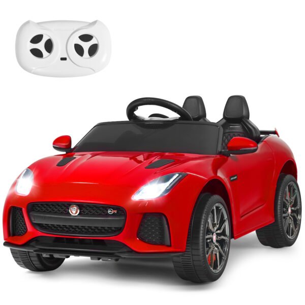 Carrinho elétrico infantil com histórias, música, buzina e faróis. Veículo infantil de 12V com controle remoto 2.4G, vermelho.