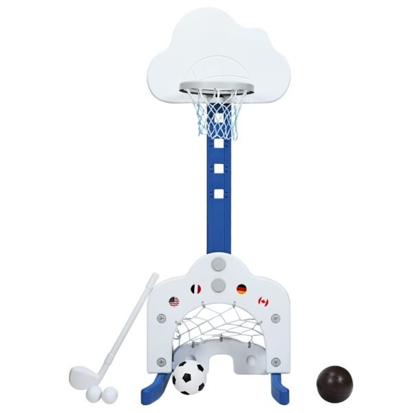 Conjunto de basquete infantil 3 em 1 com bolas - Branco