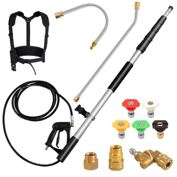 Lavadora de alta pressão com lança telescópica de 18 pés e 4000 PSI