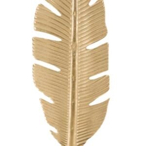ESCULTURA DE FOLHA COM PORTA VELA GLAM CM 10X10X34