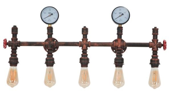 LÂMPADA DE PAREDE INDÚSTRIA 5 LUZES CM 86X9X32