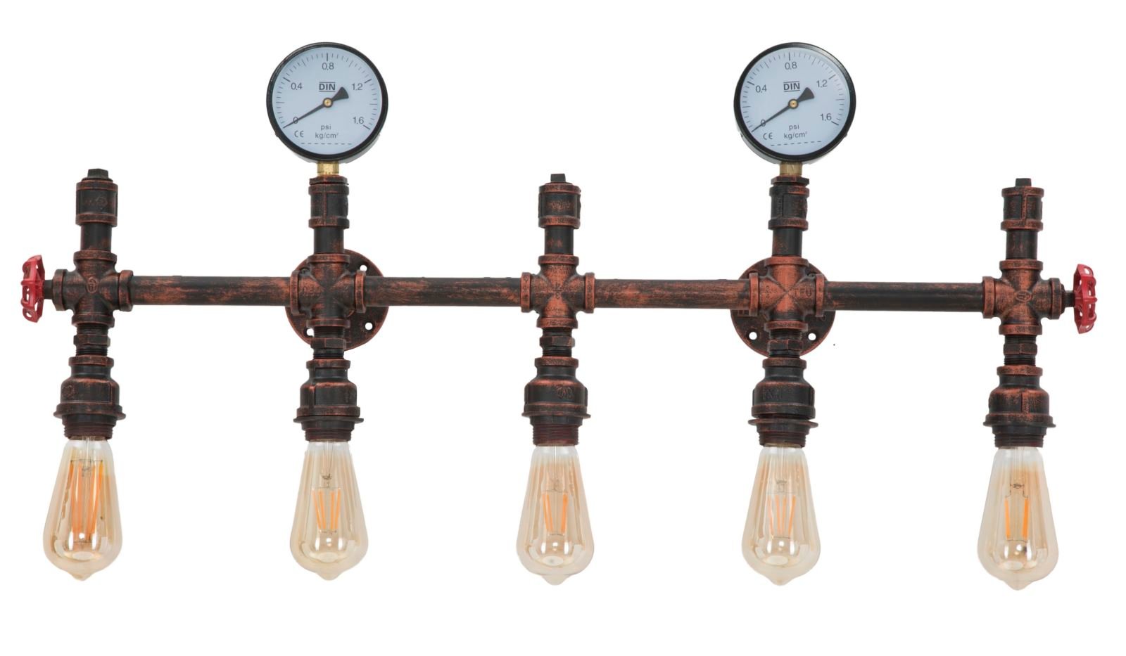 LÂMPADA DE PAREDE INDÚSTRIA 5 LUZES CM 86X9X32