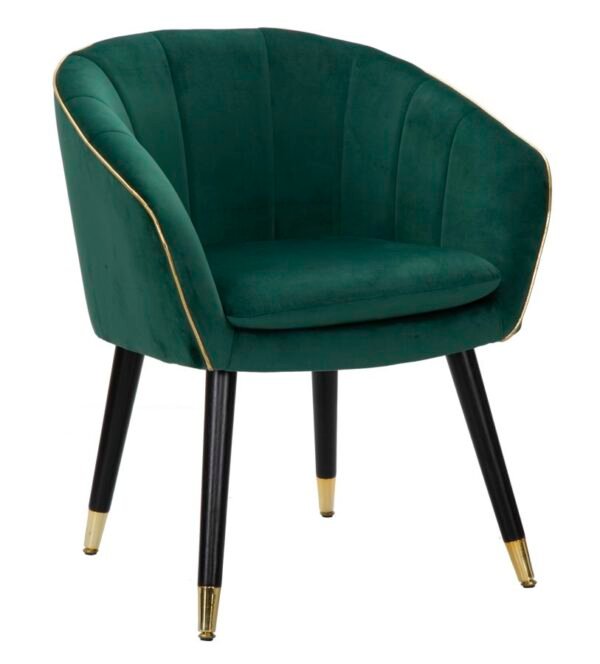 POLTRONA PARIS VERDE/OURO CM 62X58X78