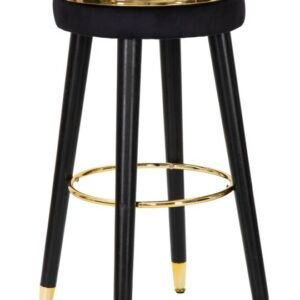 BANCO BAR PARIS PRETO/DOURADO CM Ø 35X74