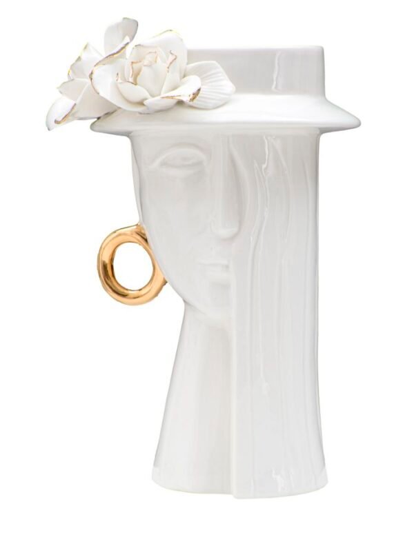 VASO MULHER ELEGANTE PORCELANA 15X13,3X23,5 CM