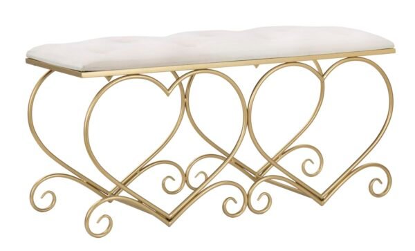 BANCO CORAÇÃO CREME 105X37,5X51,5 CM