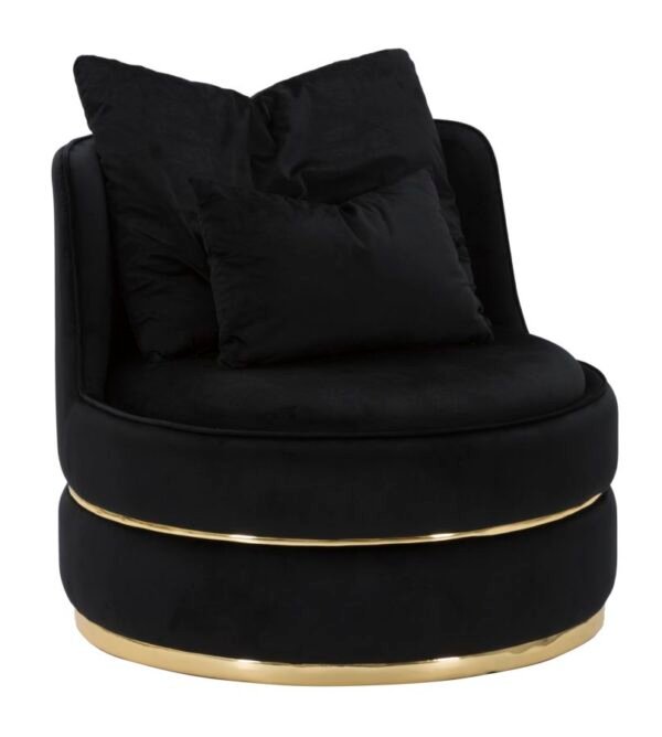 POLTRONA PARIS SPACE PRETO/DOURADO CM Ø 84X72