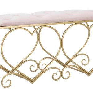 BANCO CORAÇÃO ROSA 105X37,5X51,5 CM