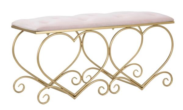 BANCO CORAÇÃO ROSA 105X37,5X51,5 CM