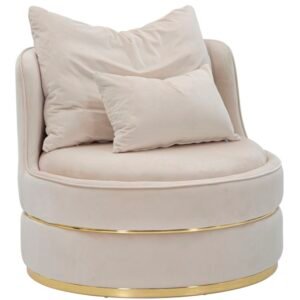 POLTRONA PARIS SPACE CREME/OURO CM Ø 84X72