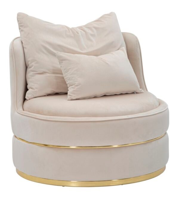 POLTRONA PARIS SPACE CREME/OURO CM Ø 84X72