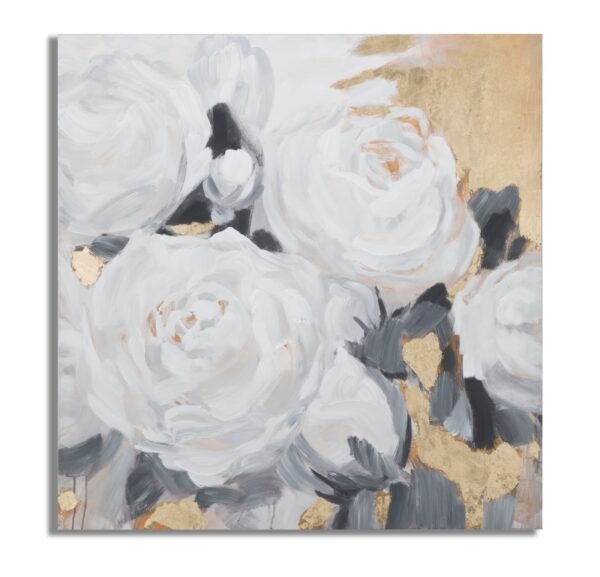 PINTURA SOBRE TELA FLOR BRANCA -A- 90X3,7X90 CM