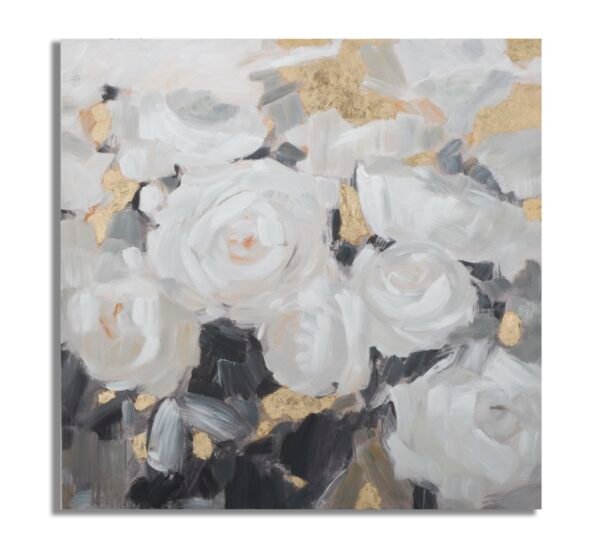 PINTURA SOBRE TELA FLOR BRANCA -B- 90X3,7X90 CM