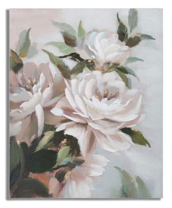 PINTURA EM TELA FLOR E FOLHA 100X3,7X80 CM